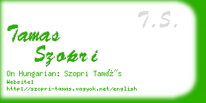 tamas szopri business card